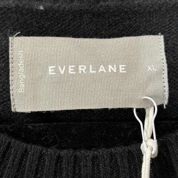 Everlane The Premium Merino Crew Neck Sweater Wool Black Men's XL NWT - Picture 4 of 11